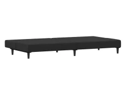 Sofá| Sofá-cama 2 lugares c/ apoio de pés veludo PT883367 Preto