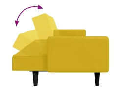 Sofá|vidaxl Sofá-cama 2 lugares c/ apoio de pés veludo Amarelo