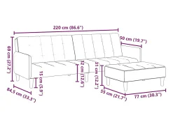 Sofá|vidaxl Sofá-cama 2 lugares c/ apoio de pés veludo Amarelo