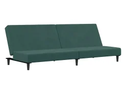 Sofá* Sofá-cama 2 lugares c/ apoio de pés veludo -escuro PT332313 Verde