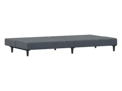 Sofá| Sofá-cama 2 lugares c/ apoio de pés veludo cinza-escuro PT256939 Cinzento