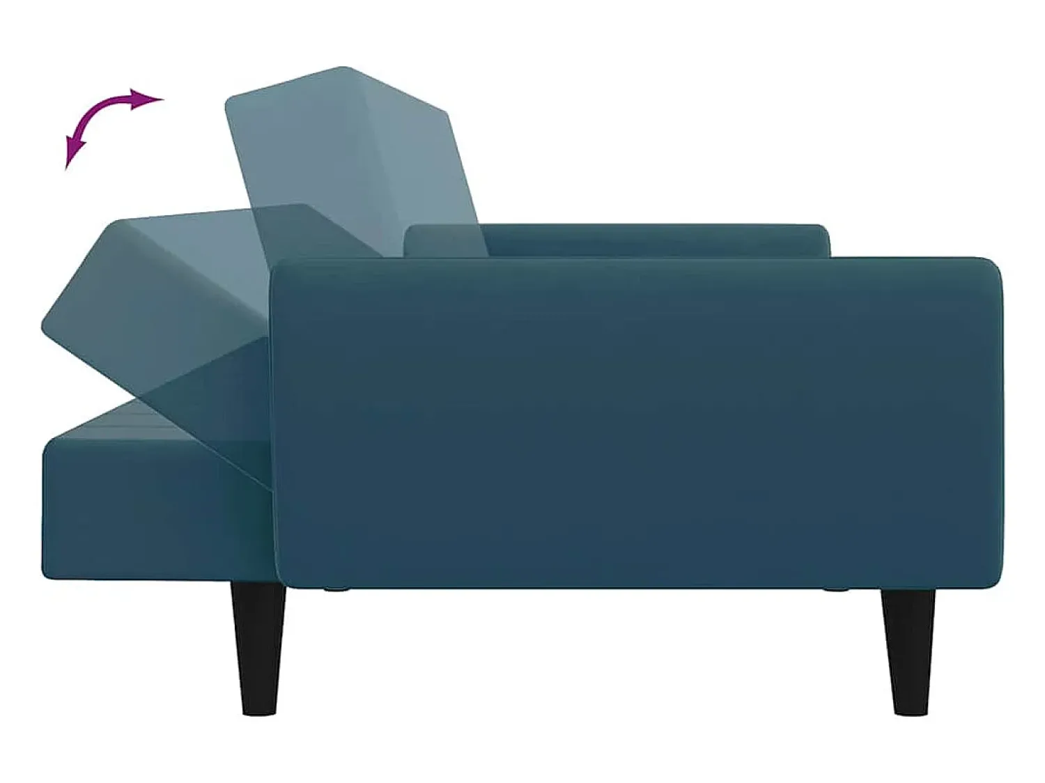 Sofá*vidaxl Sofá-cama 2 lugares c/ apoio de pés veludo Azul