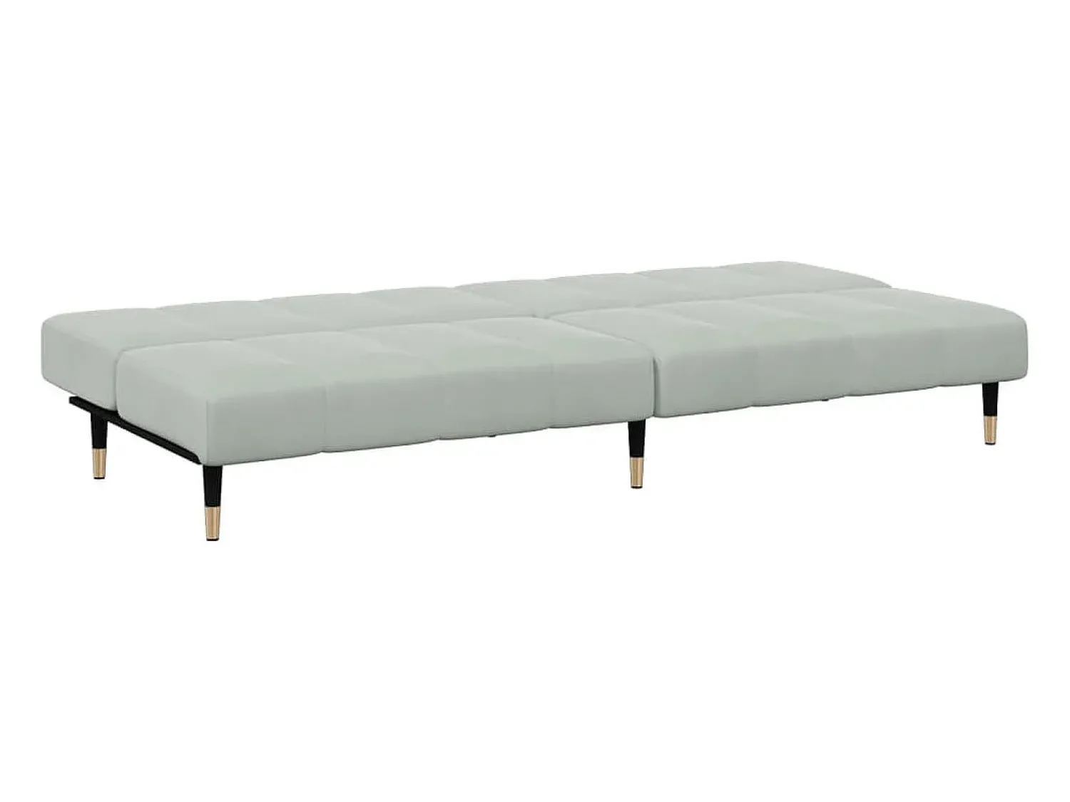 Sofá* Sofá-cama 2 lugares c/ apoio de pés veludo cinza-claro PT792866 Cinzento