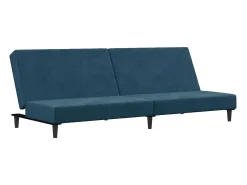 Online vidaxl Sofá-cama 2 lugares c/ apoio de pés veludo Azul