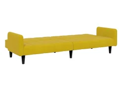 Best Sofá-cama 2 lugares c/ apoio de pés veludo PT824774 Amarelo