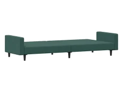 Discount Sofá-cama 2 lugares c/ apoio de pés veludo -escuro PT864896 Verde