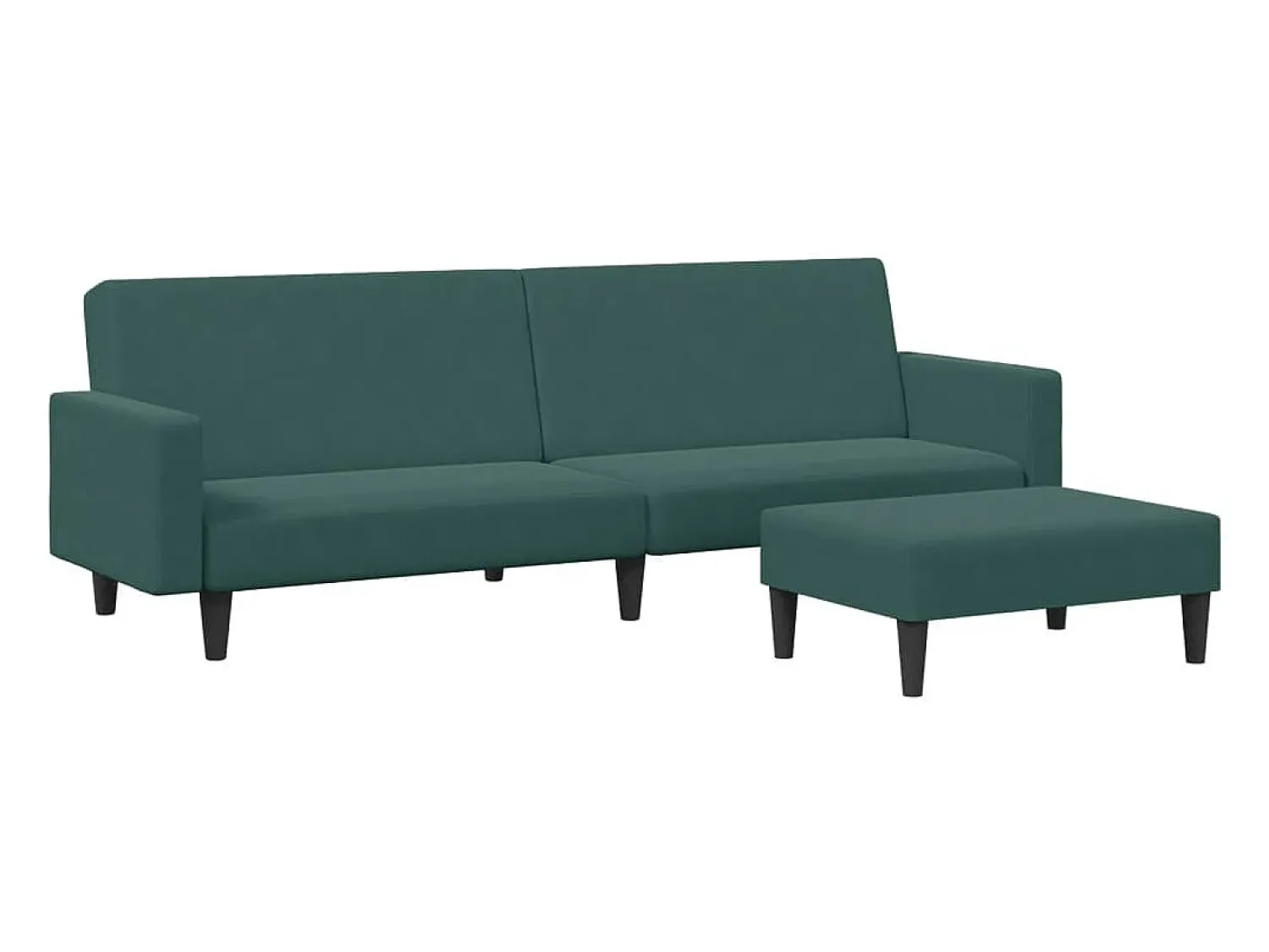 Discount Sofá-cama 2 lugares c/ apoio de pés veludo -escuro PT864896 Verde