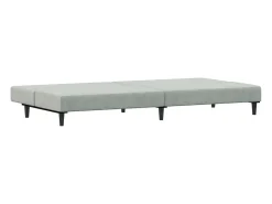 Sofá* Sofá-cama 2 lugares c/ apoio de pés veludo cinza-claro PT164068 Cinzento