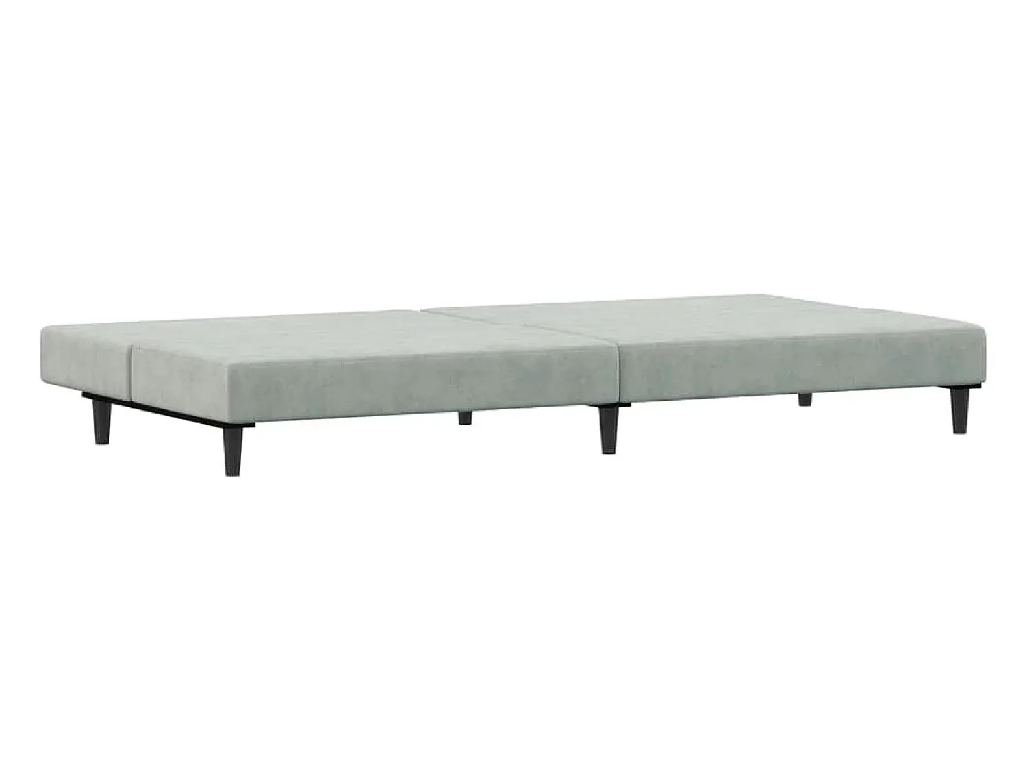 Sofá* Sofá-cama 2 lugares c/ apoio de pés veludo cinza-claro PT164068 Cinzento