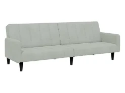 Sofá| Sofá-cama 2 lugares c/ apoio de pés veludo cinza-claro PT819729 Cinzento