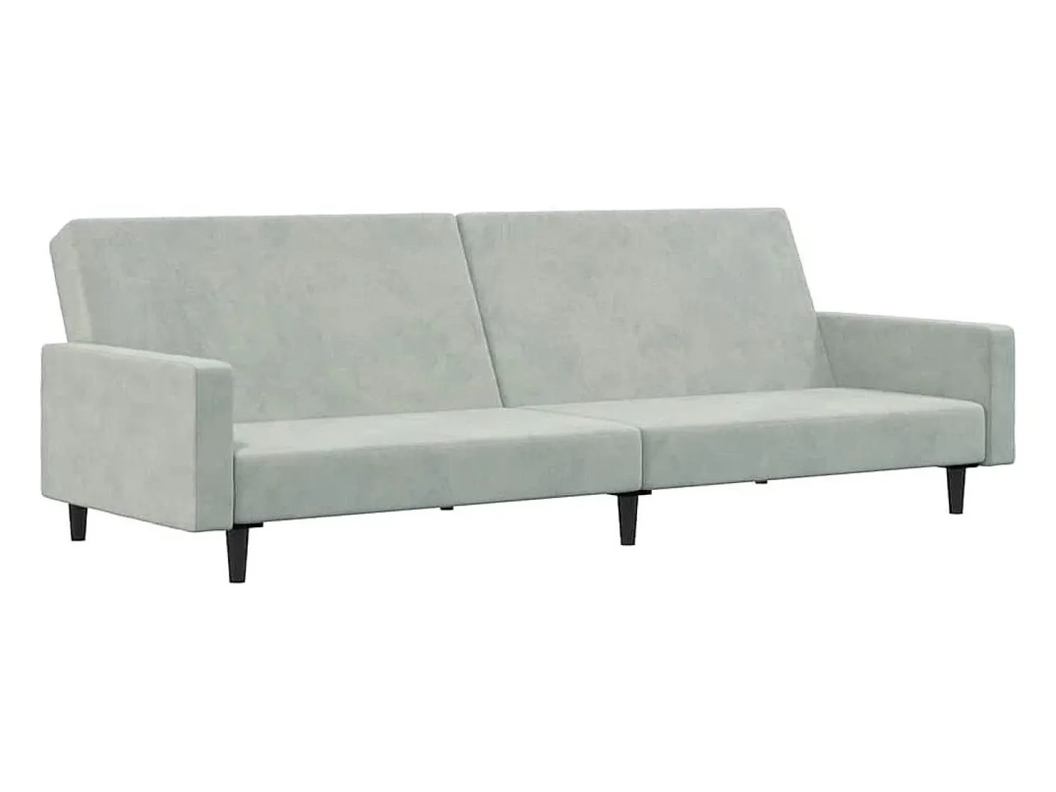Sofá*vidaxl Sofá-cama 2 lugares c/ apoio de pés veludo -claro Cinzento