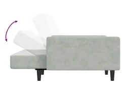 Sofá*vidaxl Sofá-cama 2 lugares c/ apoio de pés veludo -claro Cinzento