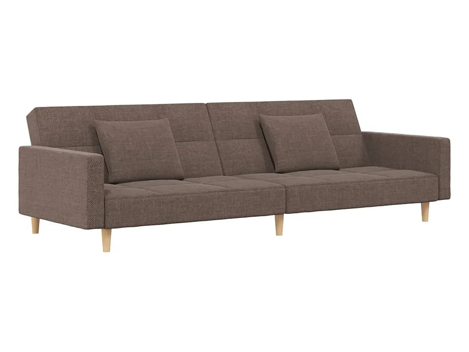 Sofá*vidaxl Sofá-cama 2 lugares c/ duas almofadas tecido cinza-acastanhado Taupe