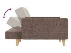 Sofá*vidaxl Sofá-cama 2 lugares c/ duas almofadas tecido cinza-acastanhado Taupe