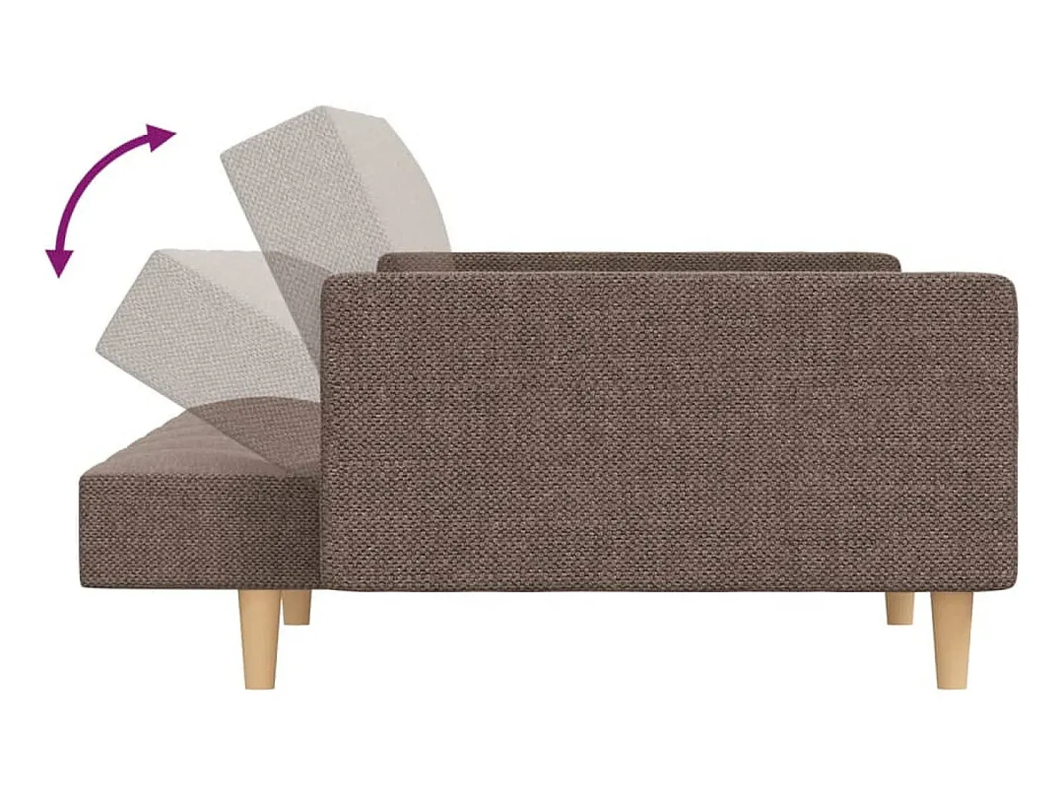 Sofá*vidaxl Sofá-cama 2 lugares c/ duas almofadas tecido cinza-acastanhado Taupe