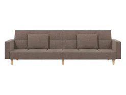 Sofá*vidaxl Sofá-cama 2 lugares c/ duas almofadas tecido cinza-acastanhado Taupe