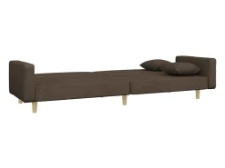 Sofá*vidaxl Sofá-cama 2 lugares c/ duas almofadas tecido cinza-acastanhado Taupe