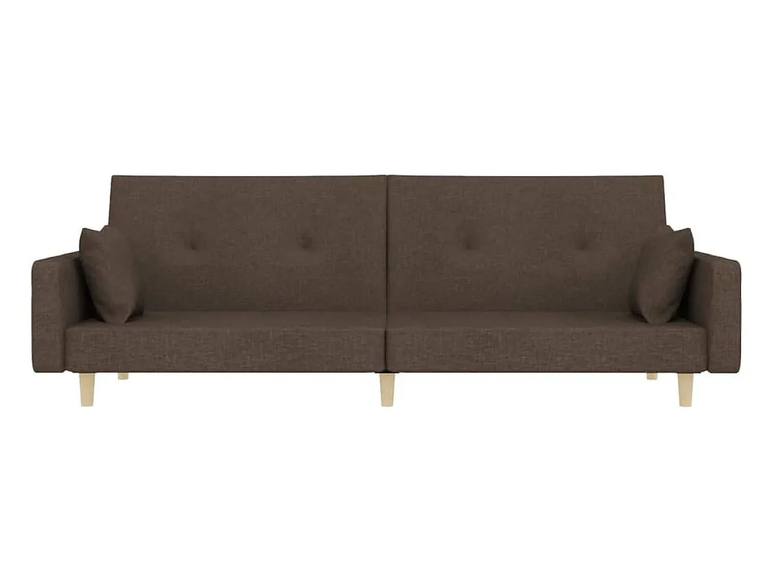 Sofá* Sofá-cama 2 lugares c/ duas almofadas tecido cinza-acastanhado PT526499 Taupe