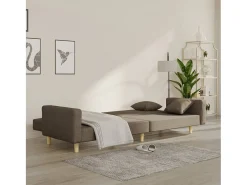 Sofá* Sofá-cama 2 lugares c/ duas almofadas tecido cinza-acastanhado PT526499 Taupe