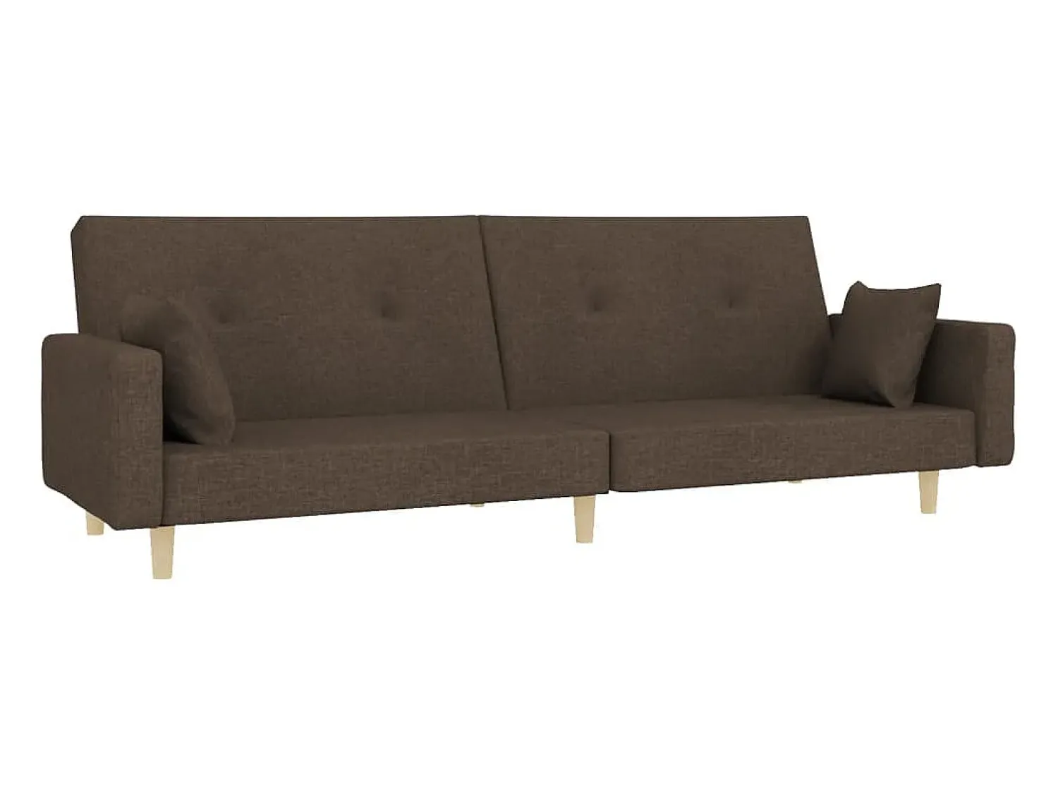 Sofá* Sofá-cama 2 lugares c/ duas almofadas tecido cinza-acastanhado PT526499 Taupe