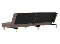 Sofá*vidaxl Sofá-cama 2 lugares c/ duas almofadas tecido cinza-acastanhado Taupe