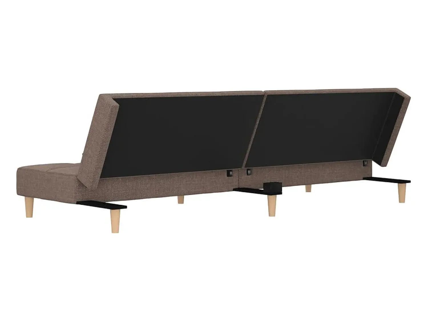 Sofá*vidaxl Sofá-cama 2 lugares c/ duas almofadas tecido cinza-acastanhado Taupe