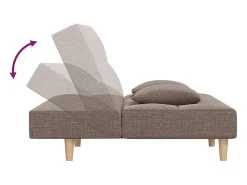 Sofá*vidaxl Sofá-cama 2 lugares c/ duas almofadas tecido cinza-acastanhado Taupe