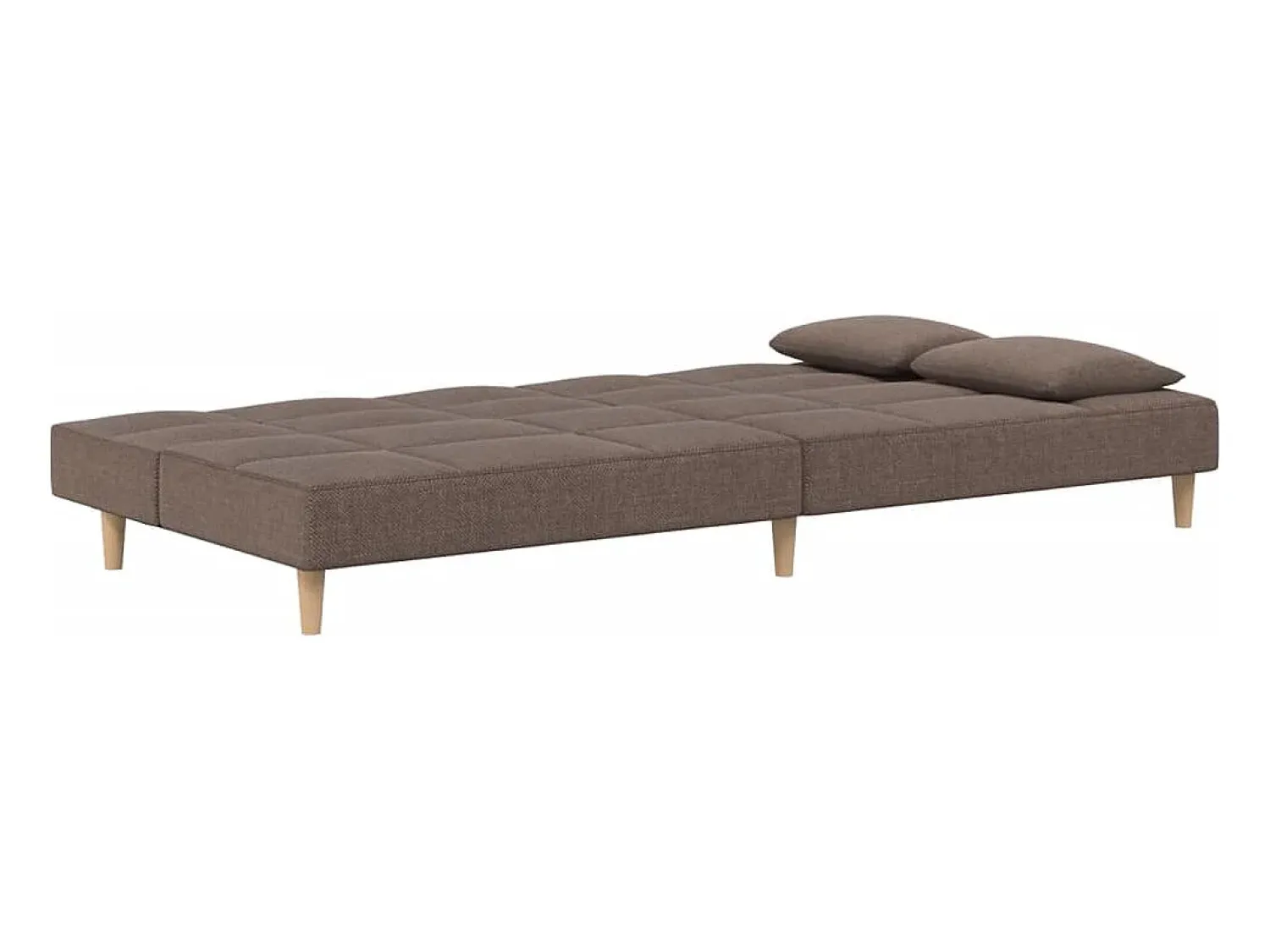 Sofá*vidaxl Sofá-cama 2 lugares c/ duas almofadas tecido cinza-acastanhado Taupe