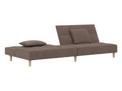Sofá* Sofá-cama 2 lugares c/ duas almofadas tecido cinza-acastanhado PT873596 Taupe