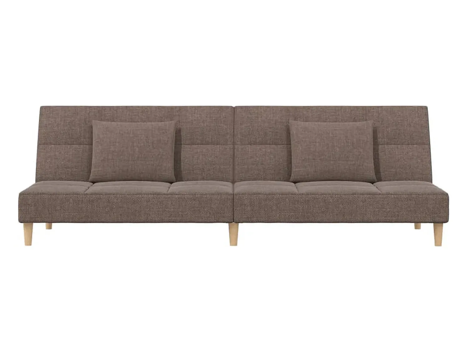 Sofá* Sofá-cama 2 lugares c/ duas almofadas tecido cinza-acastanhado PT873596 Taupe