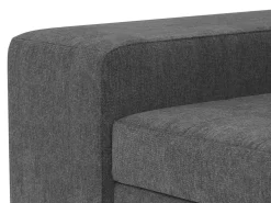 Sofá-cama 3 lugares Escuro avec chaise longue reversível lado direito/esquerdoche - cabeceiras ajustáveis - 2 Poufs (263 x 127 x 96 cm) - JOHN^ Sofá