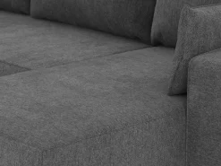 New Sofá-cama 3 lugares Escuro - chaise longue reversível lado direito/esquerdoche (233 x 140 x 69 cm) - LEAH Cinzento