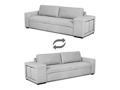 Sofá* Sofá-cama 3 lugares chaise longue reversível lado direito/esquerdoche com 2 pufes (248 x 117 x 90 cm) - AVERY Cinzento