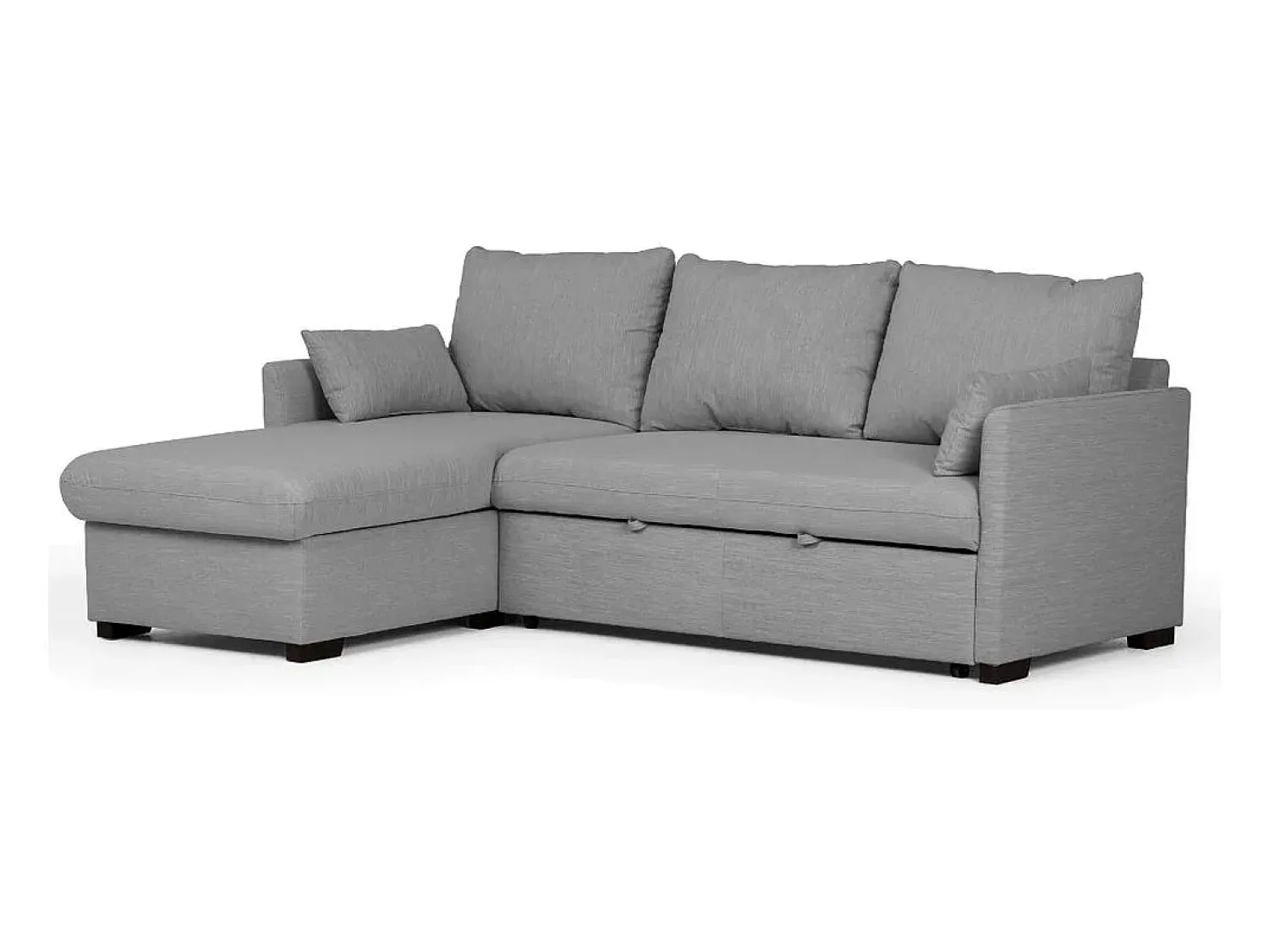 Sofá| Sofá-cama 3 lugares - chaise longue reversível lado direito/esquerdoche com arrumação integrada (221 x 162 x 85 cm) - ORLANDO Cinzento
