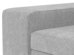 Sofá| Sofá-cama 3 lugares avec chaise longue reversível lado direito/esquerdoche - cabeceiras ajustáveis - 2 Poufs (263 x 127 x 96 cm) - JOHN Cinzento claro