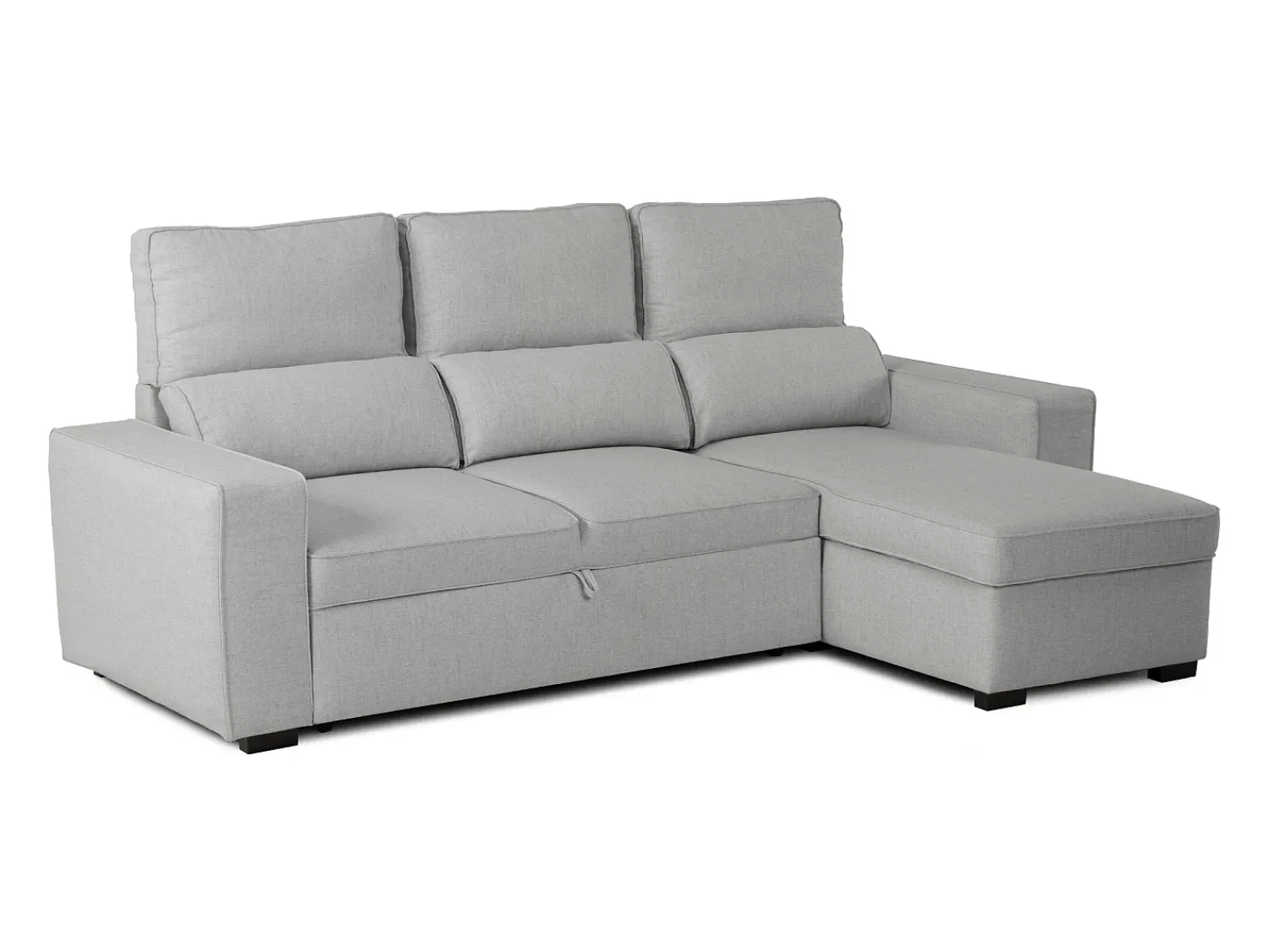 Sofá* Sofá-cama 3 lugares - chaise longue reversível lado direito/esquerdoche com arrumação integrada (248,5 x 117 x 103 cm) - HARPER Cinzento