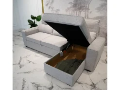 Sofá* Sofá-cama 3 lugares - chaise longue reversível lado direito/esquerdoche com arrumação integrada (248,5 x 117 x 103 cm) - HARPER Cinzento