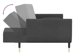 Sofá|vidaxl Sofá-cama 2 lugares com duas almofadas veludo -escuro Cinzento