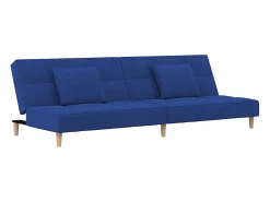 Sofá| Sofá-cama 2 lugares com duas almofadas tecido PT609586 Azul