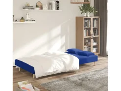 Sofá| Sofá-cama 2 lugares com duas almofadas tecido PT609586 Azul