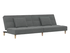 Sofá-cama 2 lugares com duas almofadas tecido -escuro PT138063^ Sofá