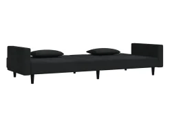 Sofá* Sofá-cama 2 lugares com duas almofadas veludo PT978108 Preto
