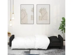 Sofá* Sofá-cama 2 lugares com duas almofadas veludo PT978108 Preto