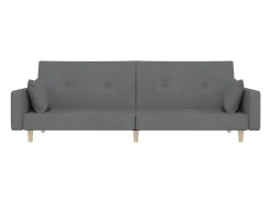 Clearance Sofá-cama 2 lugares com duas almofadas tecido cinzento-claro PT464355 Cinzento claro