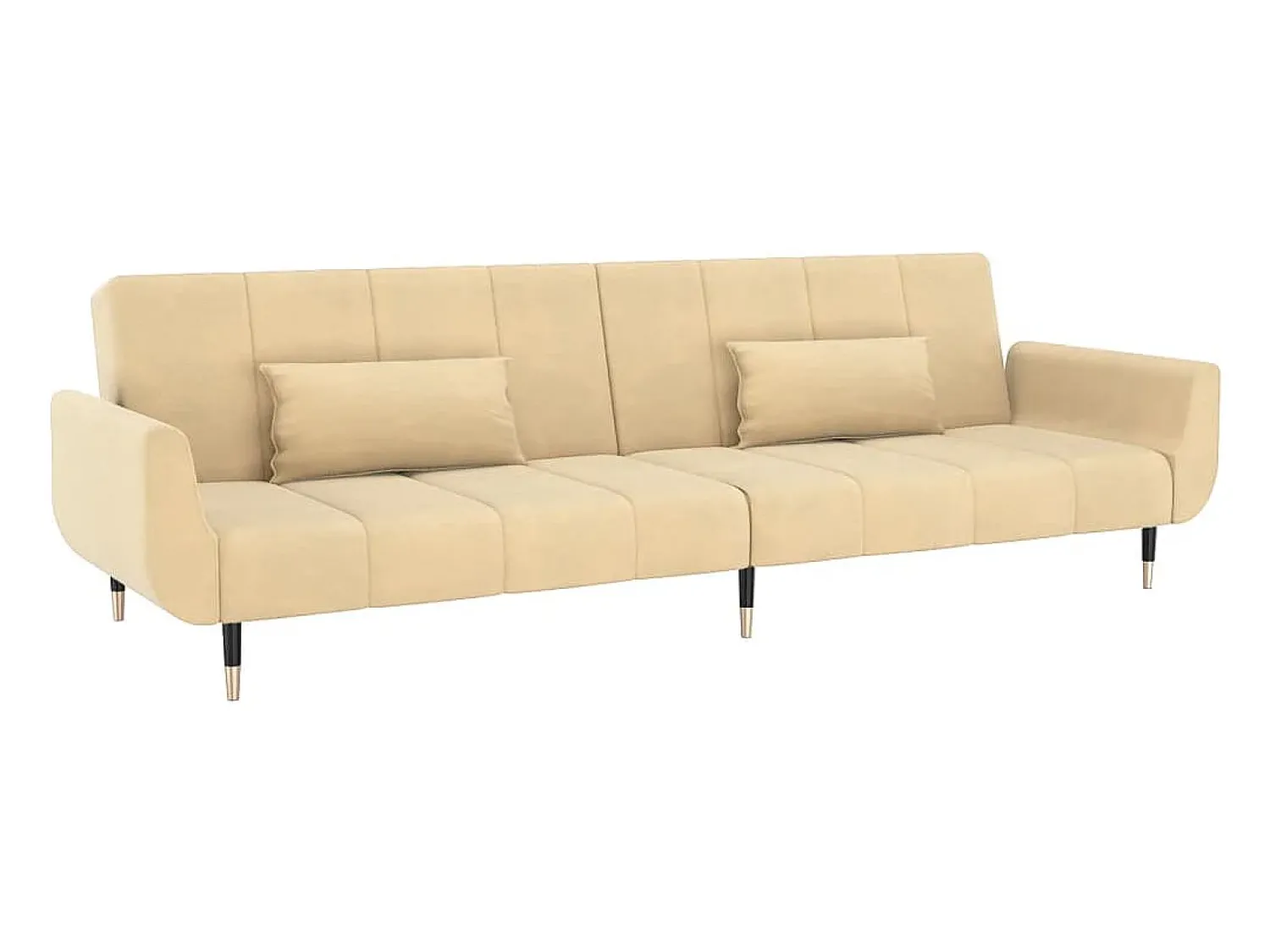Sofá-cama 2 lugares com duas almofadas veludo cor PT281171^ Sofá