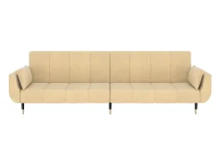 Sofá-cama 2 lugares com duas almofadas veludo cor PT281171^ Sofá