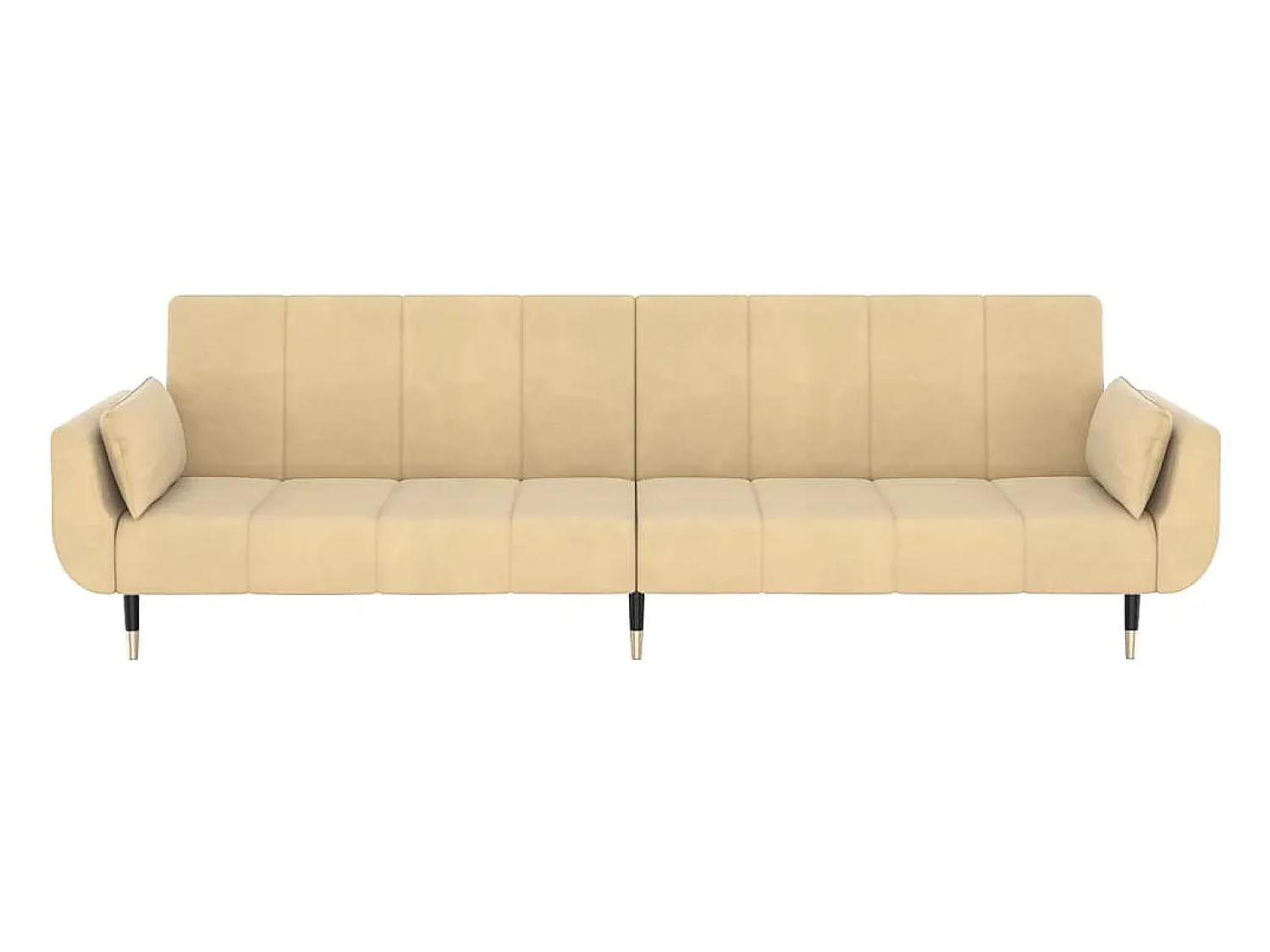 Sofá-cama 2 lugares com duas almofadas veludo cor PT281171^ Sofá