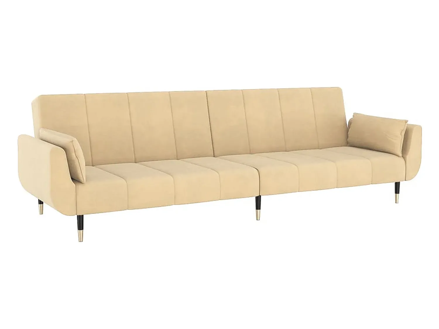 Sofá-cama 2 lugares com duas almofadas veludo cor PT281171^ Sofá