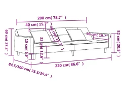 Sofá|vidaxl Sofá-cama 2 lugares com duas almofadas veludo Rosa