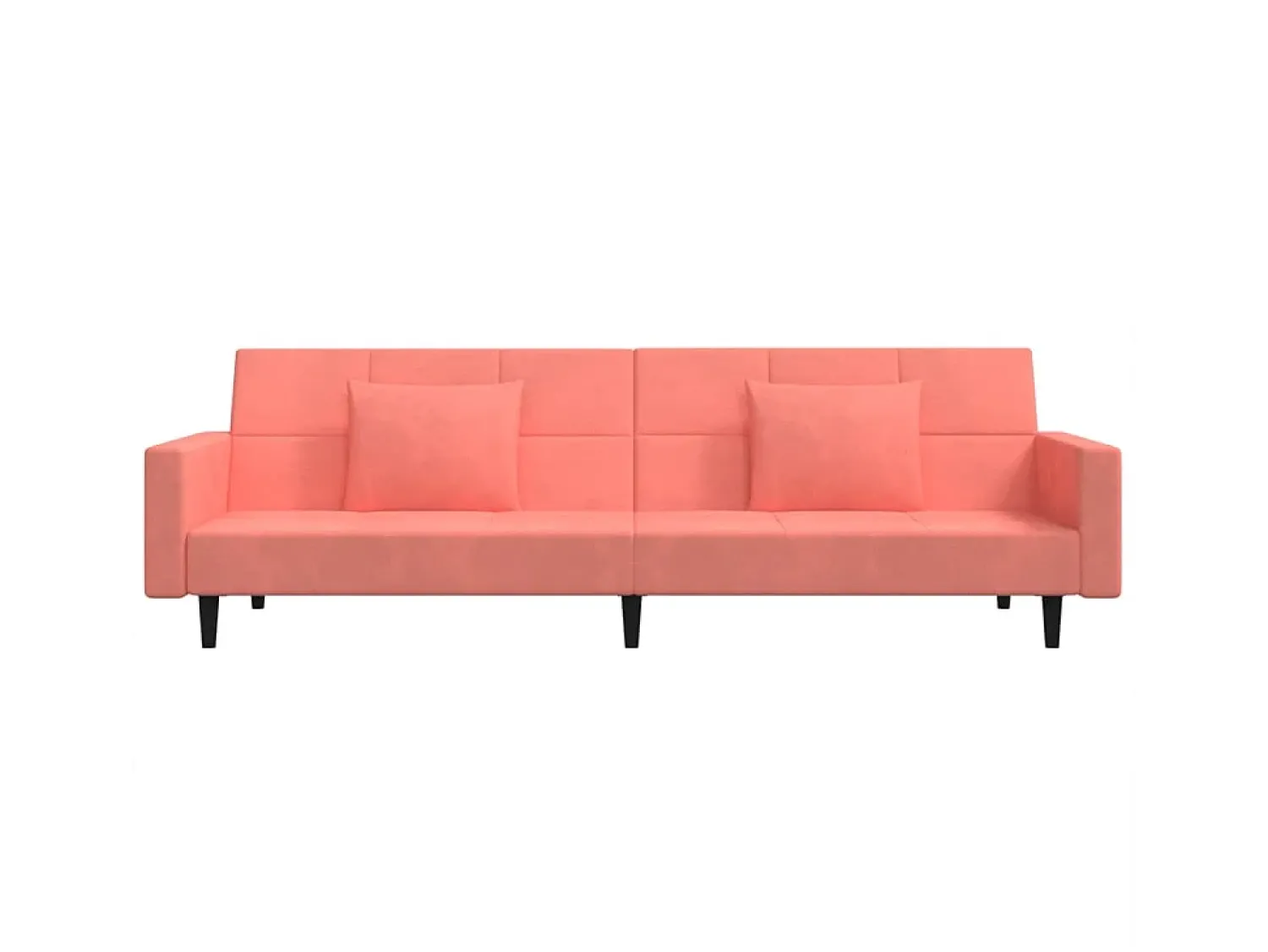 Sofá|vidaxl Sofá-cama 2 lugares com duas almofadas veludo Rosa